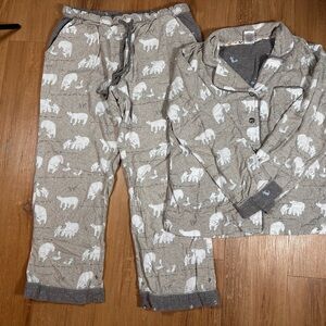 munki munki Gray Pajamas with Polar Bear Pattern